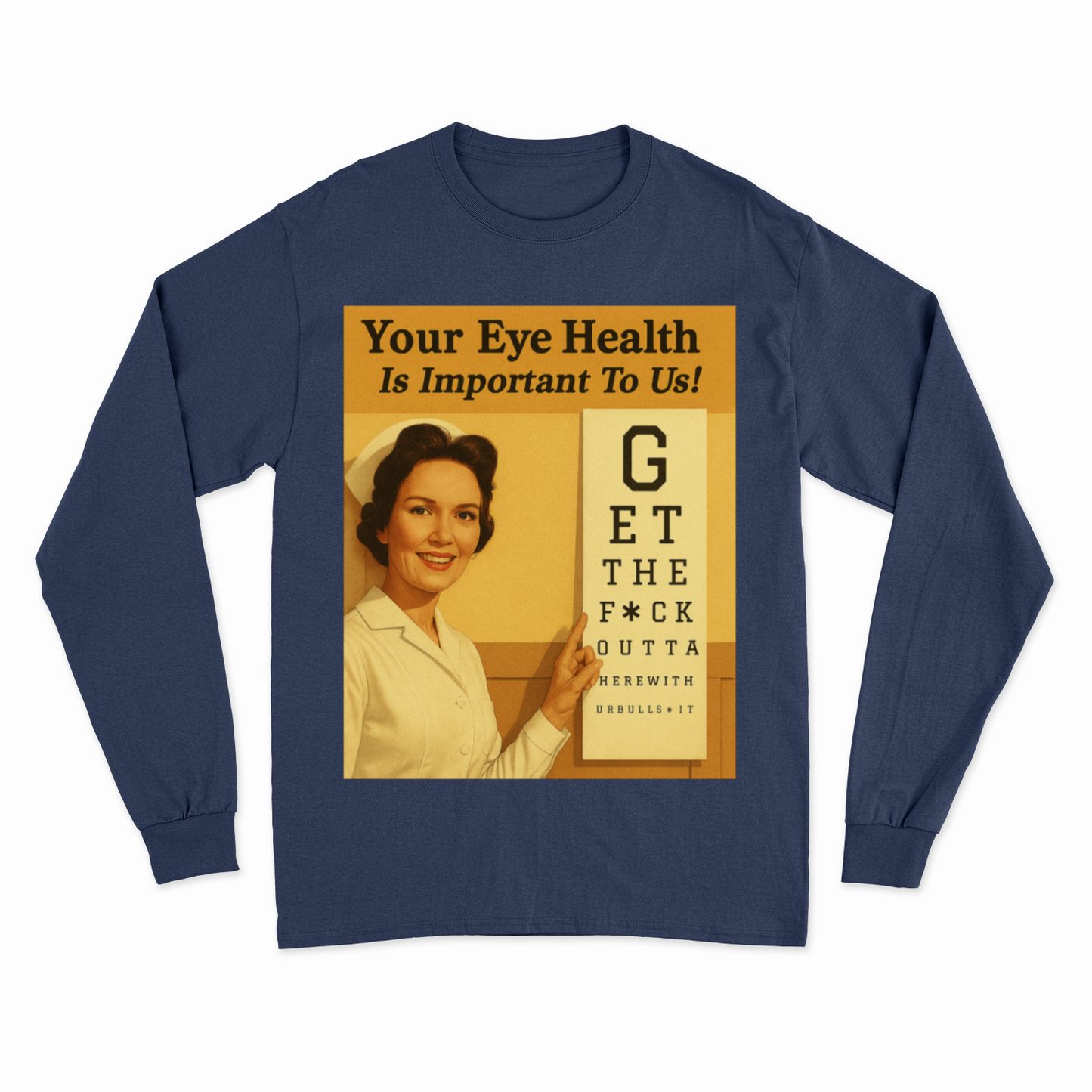 „Eye Health – Bullsh*t Edition“ – Satire-Sweatshirt im Retrolook-True Insights