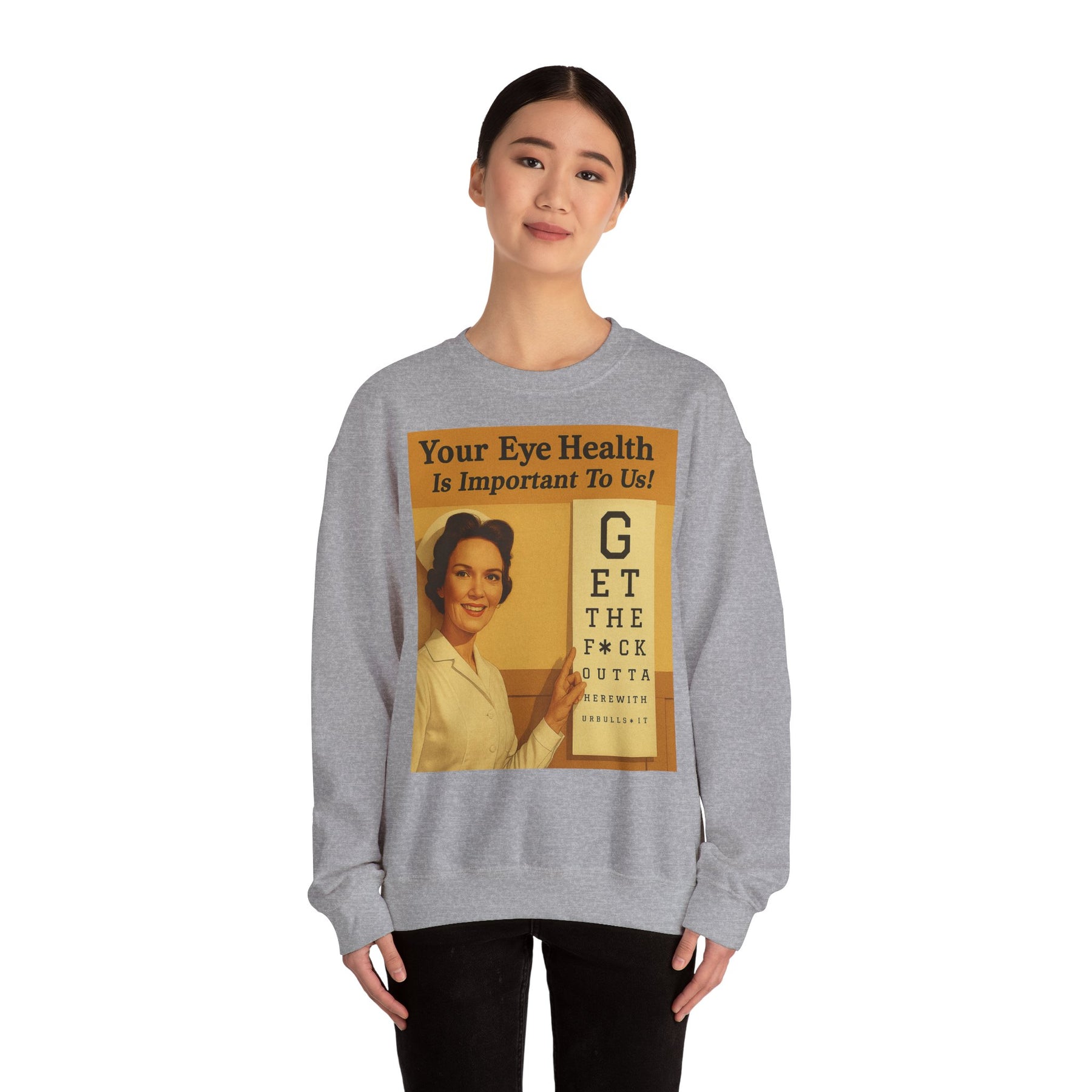 „Eye Health – Bullsh*t Edition“ – Satire-Sweatshirt im Retrolook – Freches Satire-Design für mutige Statements | True Insights