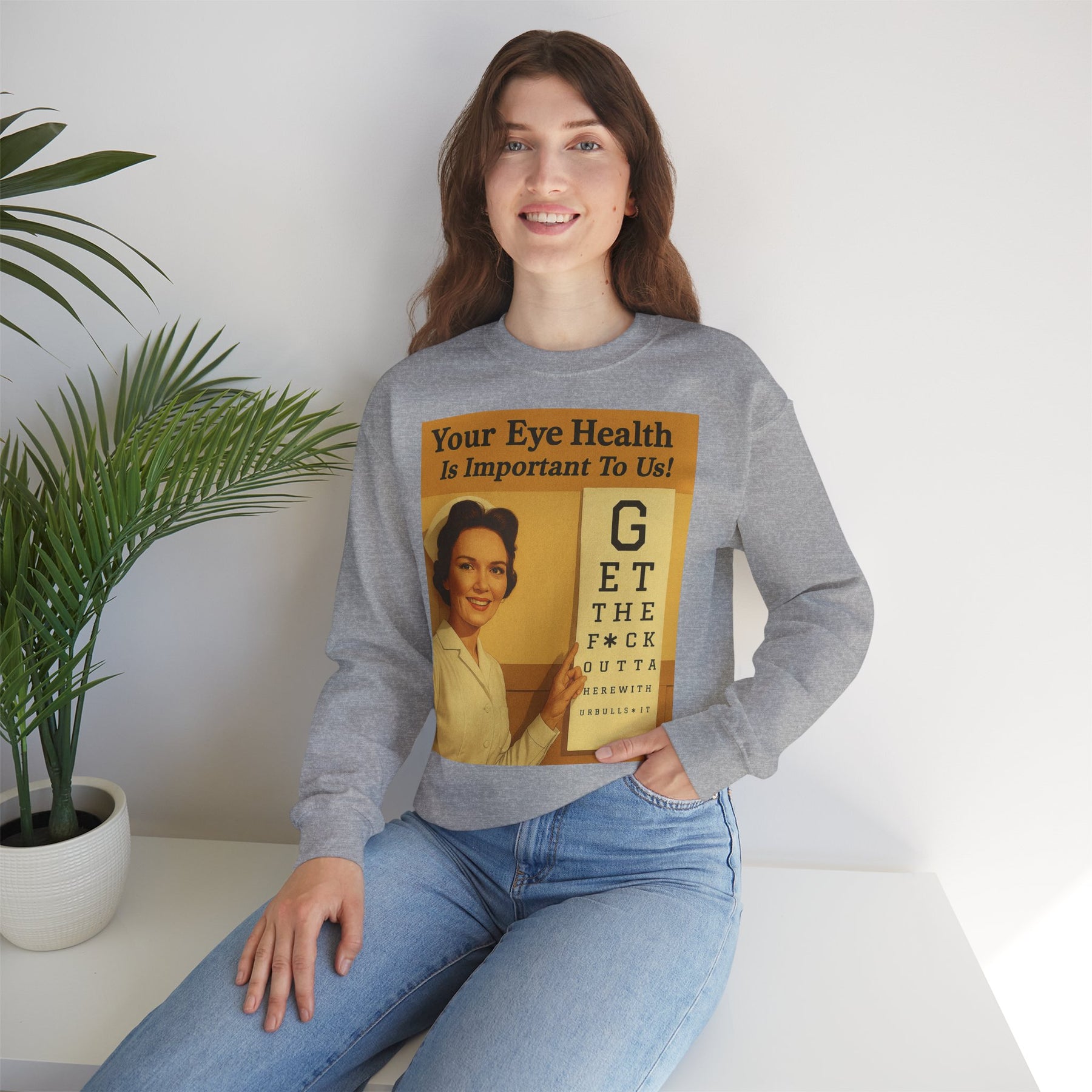 „Eye Health – Bullsh*t Edition“ – Satire-Sweatshirt im Retrolook – Freches Satire-Design für mutige Statements | True Insights