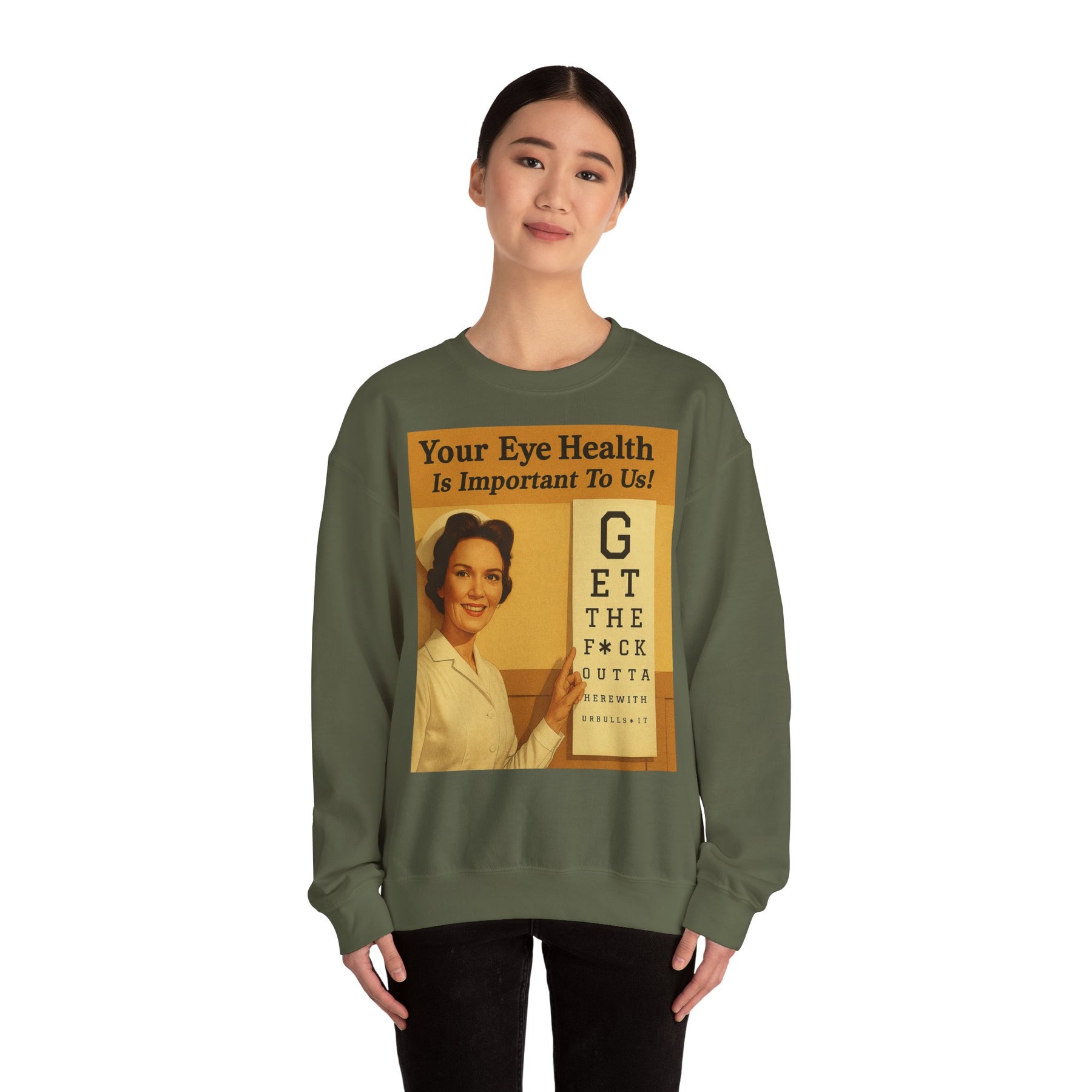 „Eye Health – Bullsh*t Edition“ – Satire-Sweatshirt im Retrolook – Freches Satire-Design für mutige Statements | True Insights