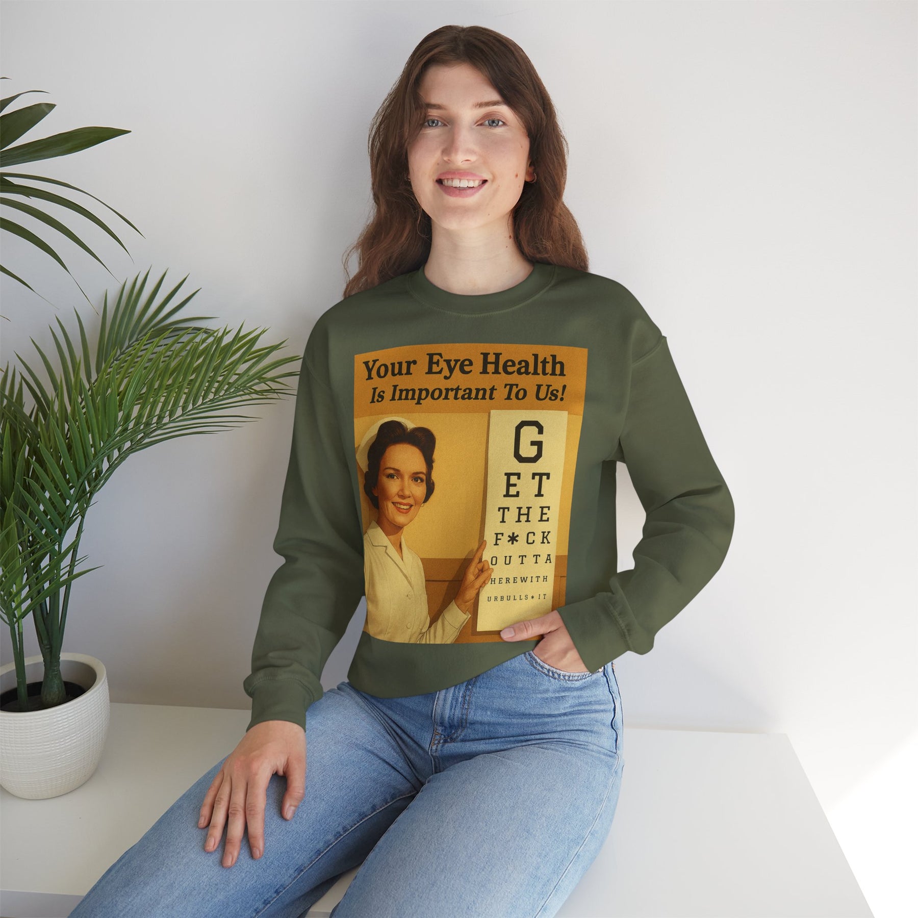 „Eye Health – Bullsh*t Edition“ – Satire-Sweatshirt im Retrolook – Freches Satire-Design für mutige Statements | True Insights