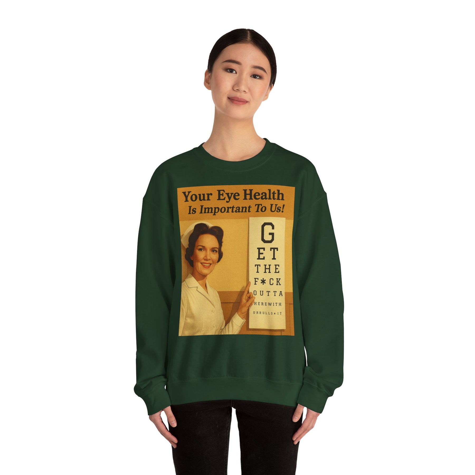 „Eye Health – Bullsh*t Edition“ – Satire-Sweatshirt im Retrolook – Freches Satire-Design für mutige Statements | True Insights