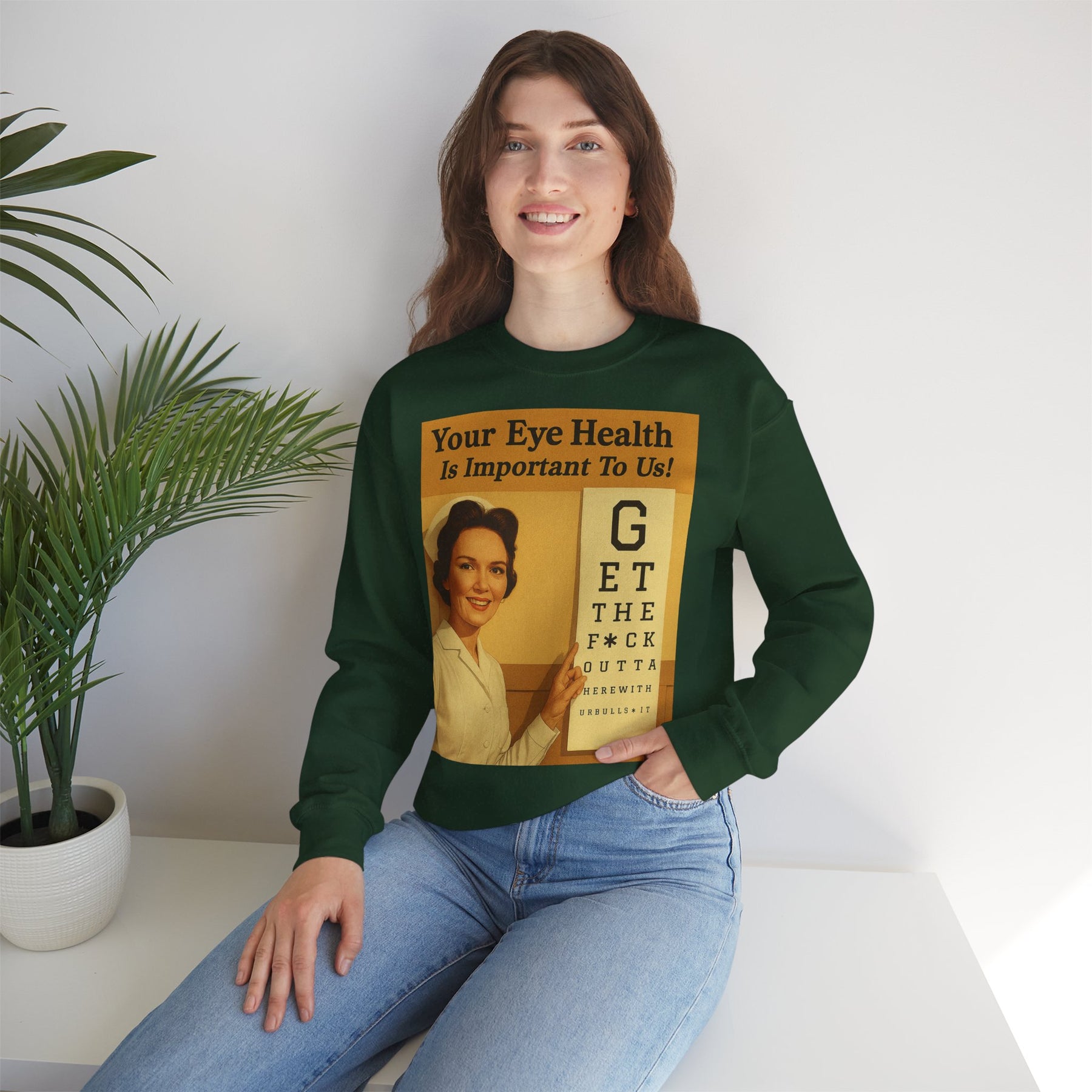 „Eye Health – Bullsh*t Edition“ – Satire-Sweatshirt im Retrolook – Freches Satire-Design für mutige Statements | True Insights