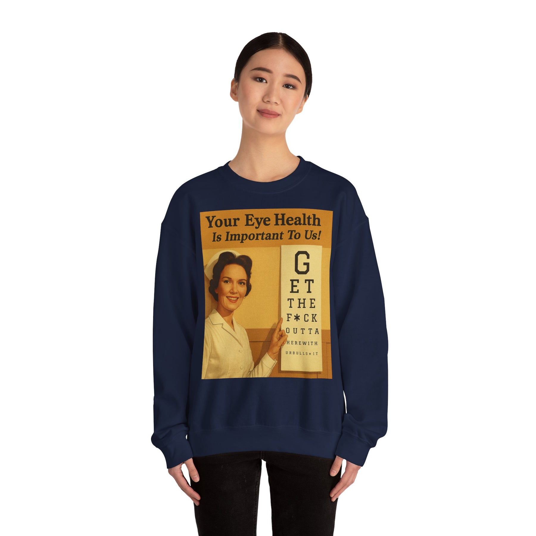 „Eye Health – Bullsh*t Edition“ – Satire-Sweatshirt im Retrolook – Freches Satire-Design für mutige Statements | True Insights