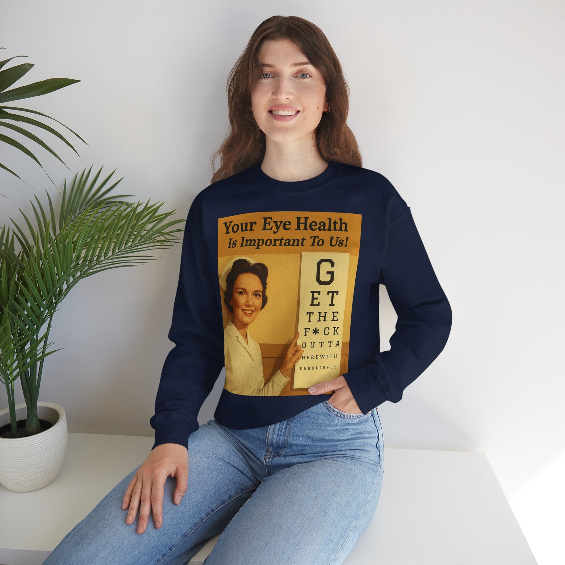 „Eye Health – Bullsh*t Edition“ – Satire-Sweatshirt im Retrolook – Freches Satire-Design für mutige Statements | True Insights