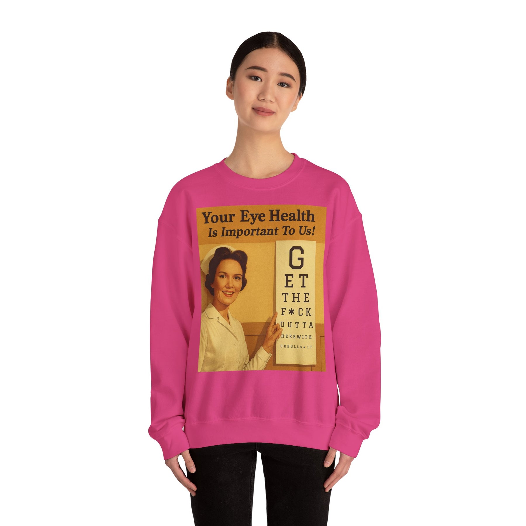 „Eye Health – Bullsh*t Edition“ – Satire-Sweatshirt im Retrolook – Freches Satire-Design für mutige Statements | True Insights