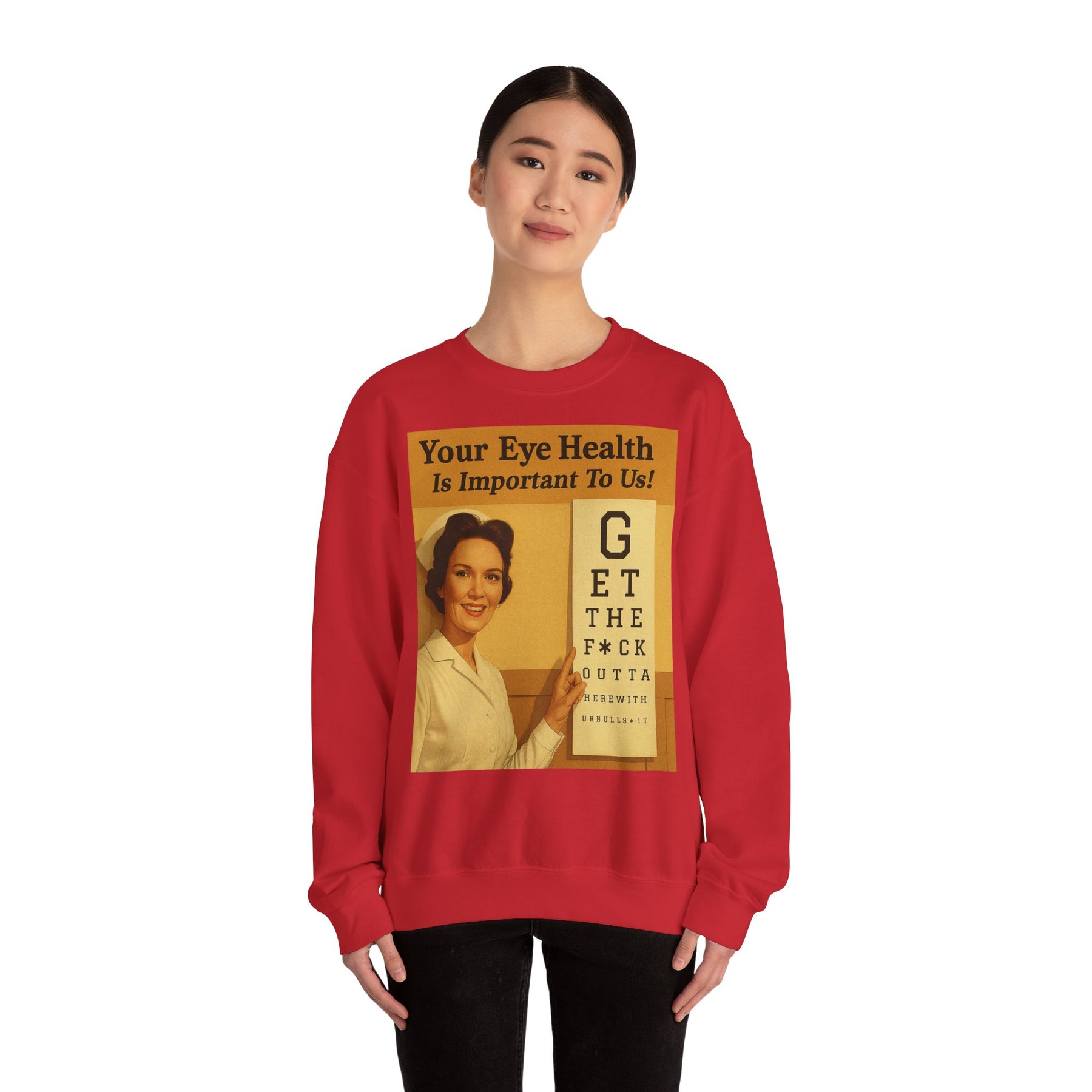 „Eye Health – Bullsh*t Edition“ – Satire-Sweatshirt im Retrolook – Freches Satire-Design für mutige Statements | True Insights