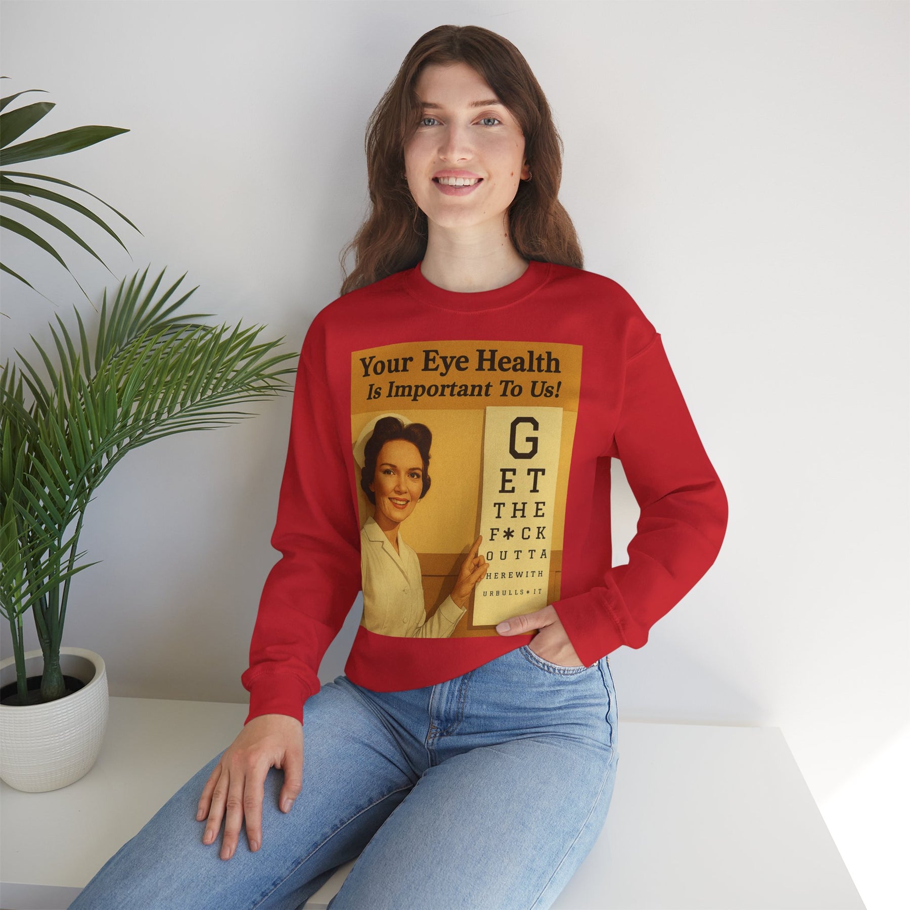 „Eye Health – Bullsh*t Edition“ – Satire-Sweatshirt im Retrolook – Freches Satire-Design für mutige Statements | True Insights