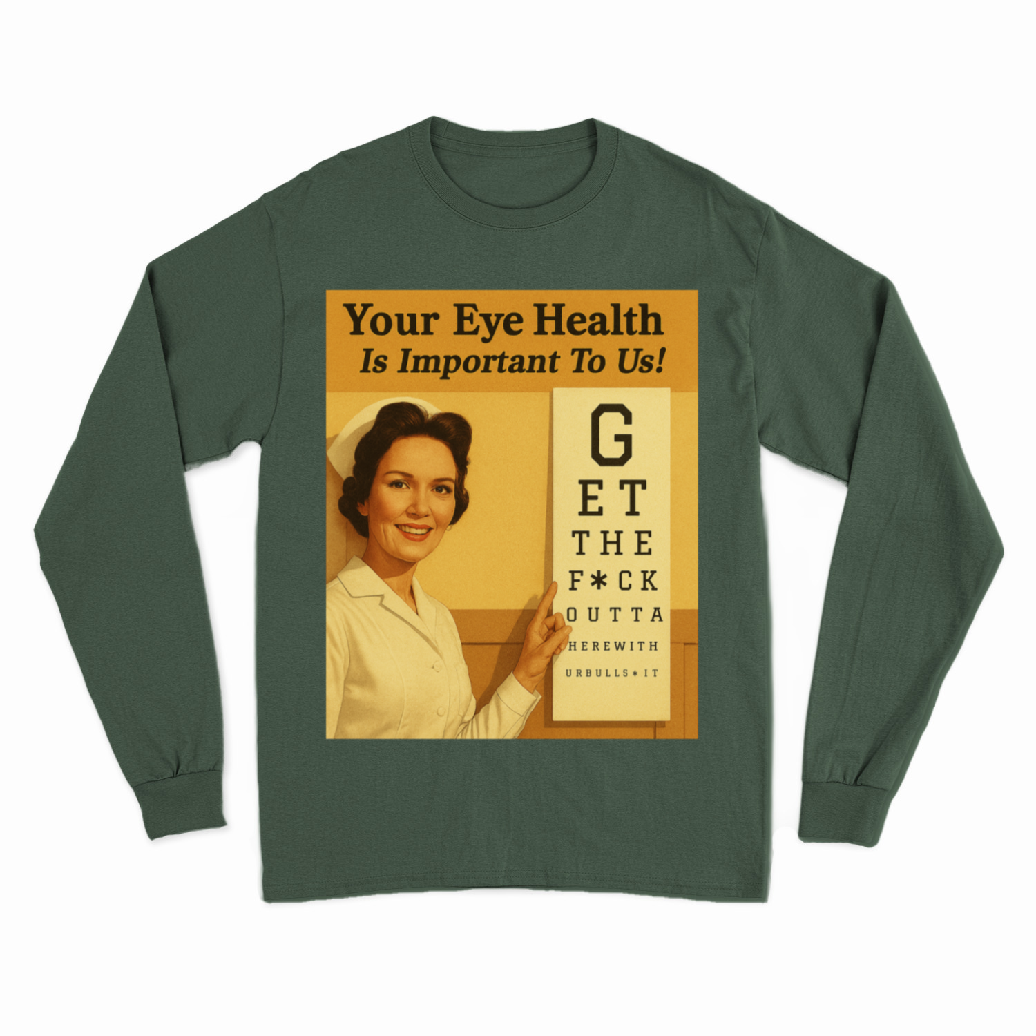 „Eye Health – Bullsh*t Edition“ – Satire-Sweatshirt im Retrolook-True Insights
