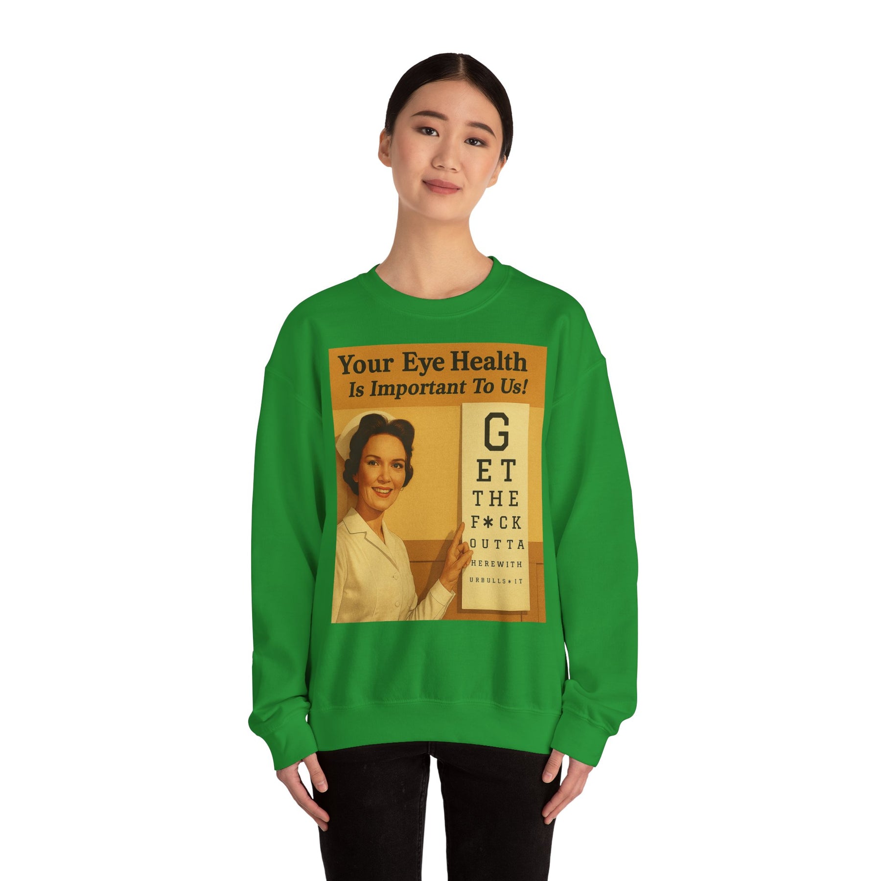 „Eye Health – Bullsh*t Edition“ – Satire-Sweatshirt im Retrolook – Freches Satire-Design für mutige Statements | True Insights