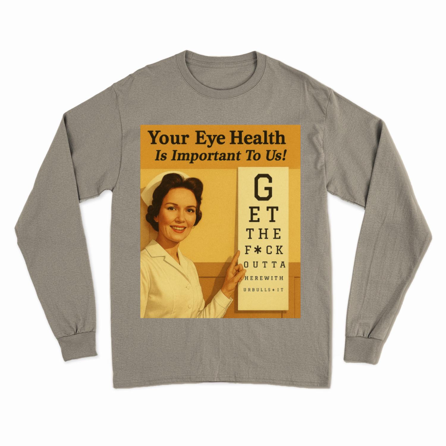 „Eye Health – Bullsh*t Edition“ – Satire-Sweatshirt im Retrolook-True Insights