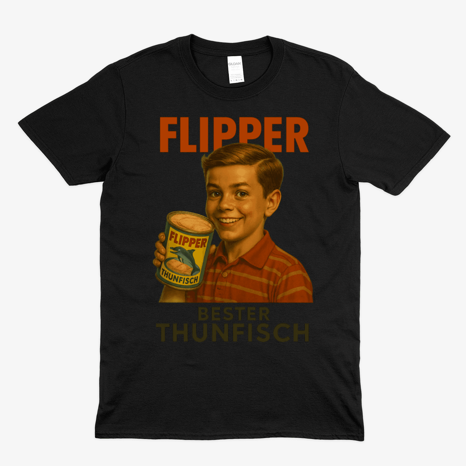 Flipper Thunfisch Retro Shirt – Satirisches Vintage Design | True Insights-T-Shirt-True Insights