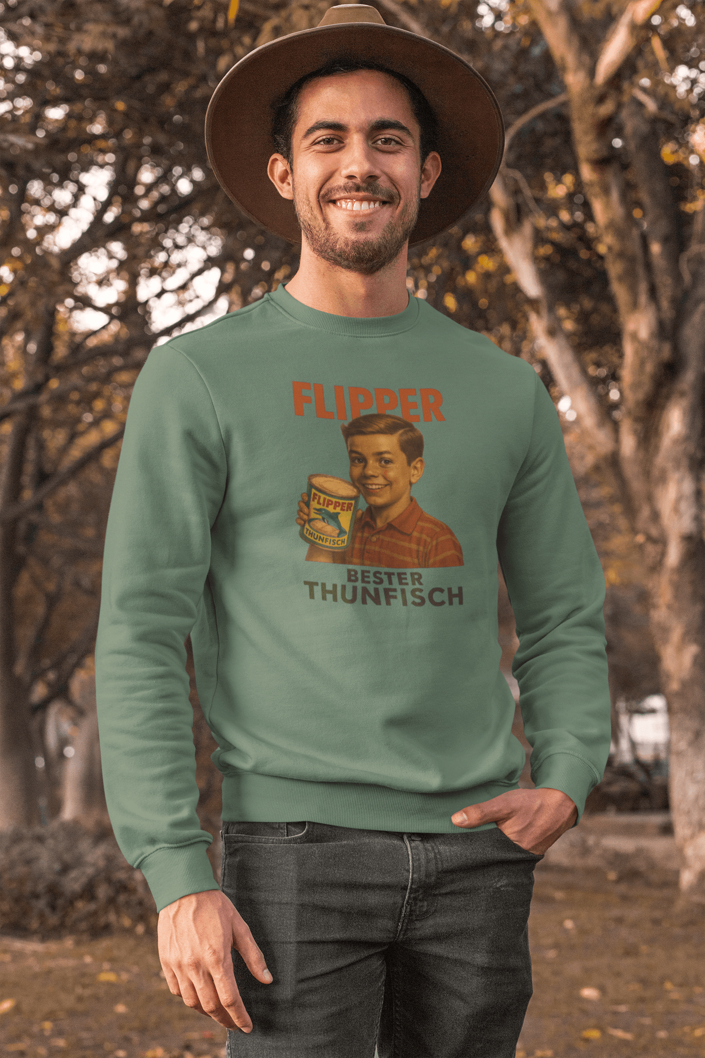 Flipper Thunfisch Retro Sweatshirt – Satirisches Vintage Design | True Insights-True Insights