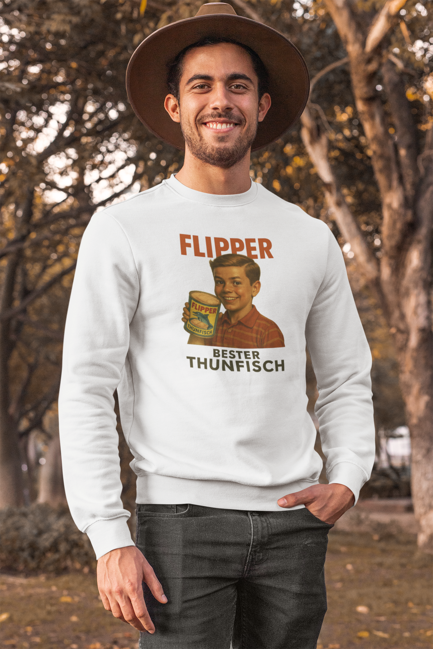 Flipper Thunfisch Retro Sweatshirt – Satirisches Vintage Design | True Insights-True Insights