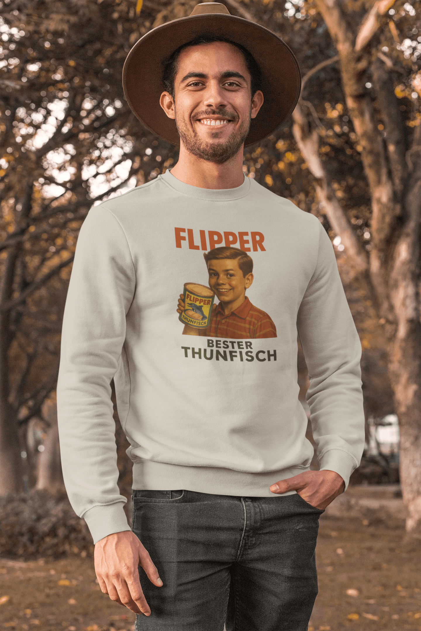 Flipper Thunfisch Retro Sweatshirt – Satirisches Vintage Design | True Insights-True Insights