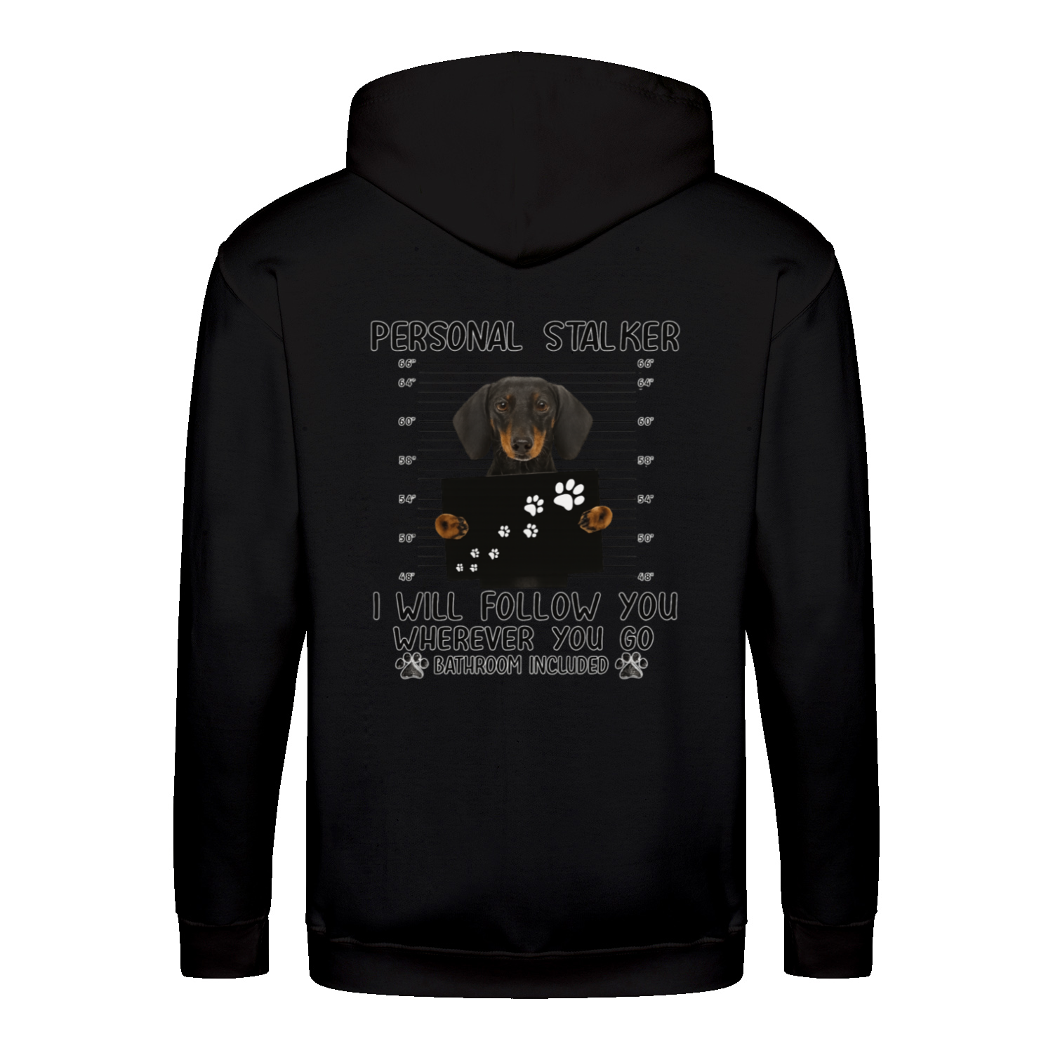 Funny Dachshund Zip Hoodie – „Personal Stalker“ Cartoon – Dog Lover Gift-True Insights