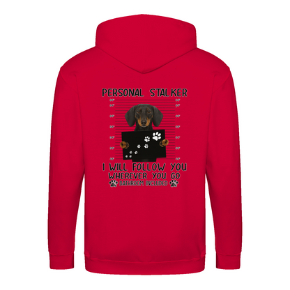 Funny Dachshund Zip Hoodie – „Personal Stalker“ Cartoon – Dog Lover Gift-True Insights
