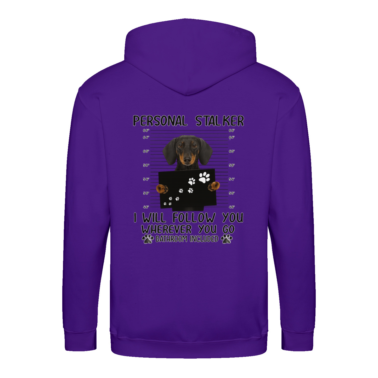 Funny Dachshund Zip Hoodie – „Personal Stalker“ Cartoon – Dog Lover Gift-True Insights