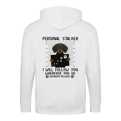 Funny Dachshund Zip Hoodie – „Personal Stalker“ Cartoon – Dog Lover Gift-True Insights