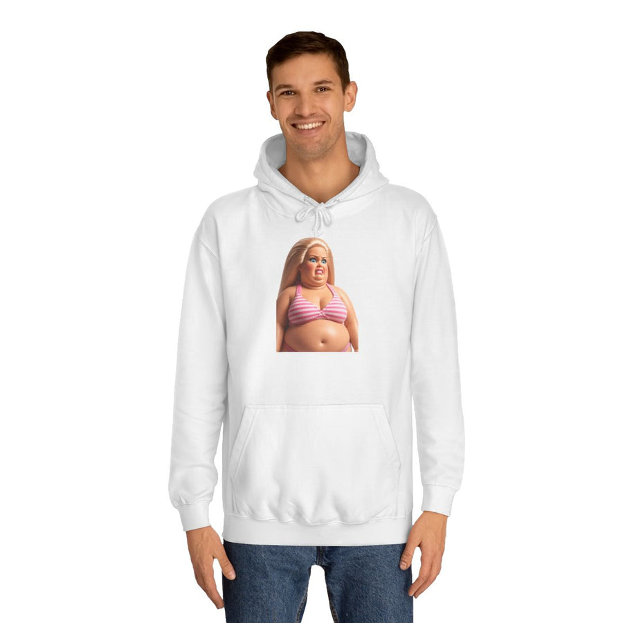 Statement Hoodie „Genervte Blondine“ – Null Bock als Statement – Arctic White – von Mann getragen