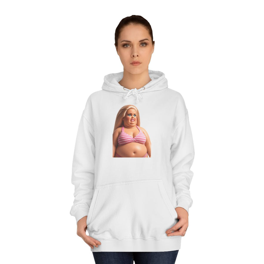 Statement Hoodie „Genervte Blondine“ – Null Bock als Statement – Arctic White – von Frau getragen