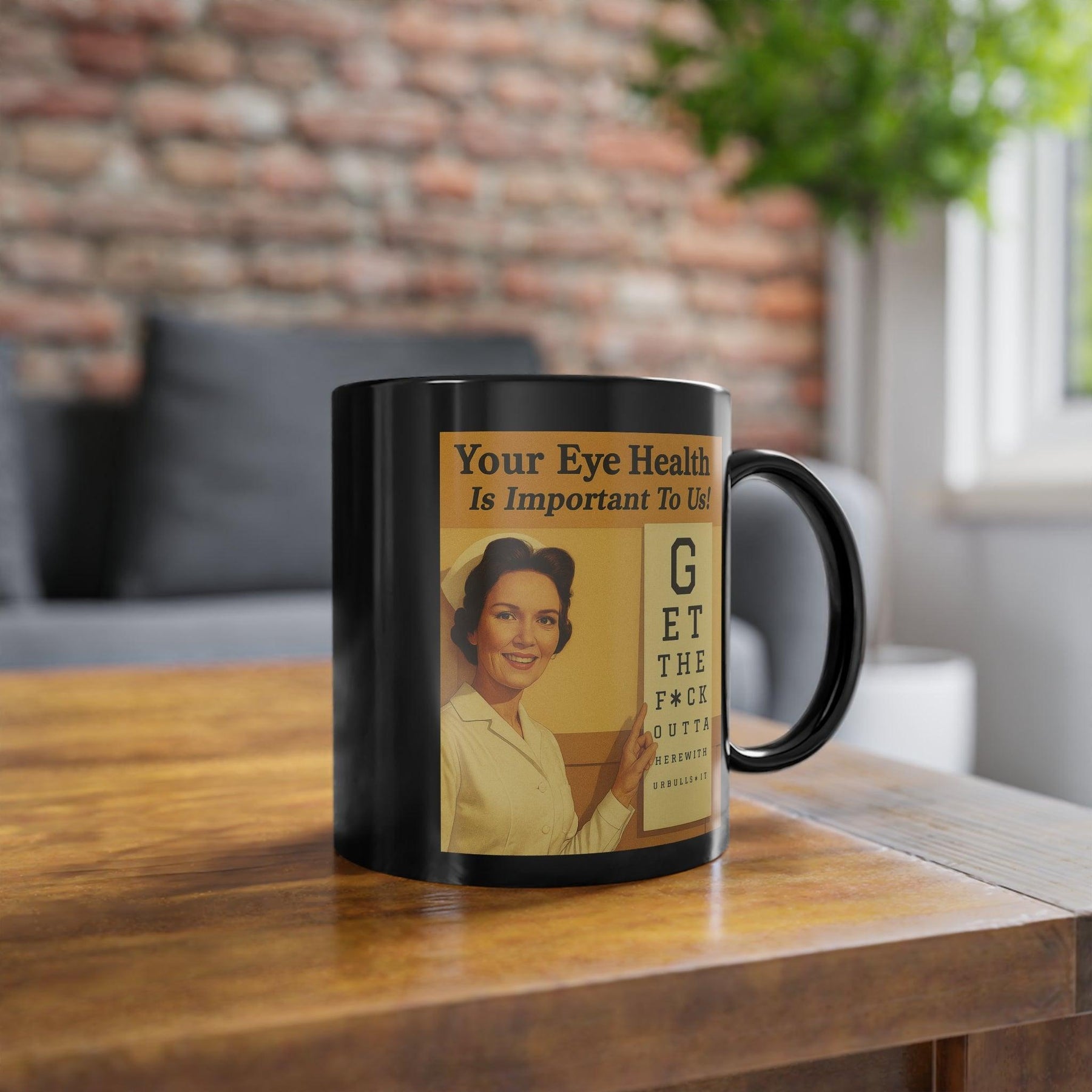 „Get the F*ck Outta Here“ – Retro-Tasse mit Augentest und Haltung – Freches Satire-Design für mutige Statements | True Insights