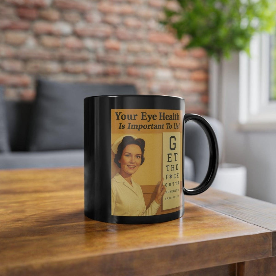 True Insights Retro Tasse Augentest Spruch Get the F*ck Outta Here als lustiges Geschenk