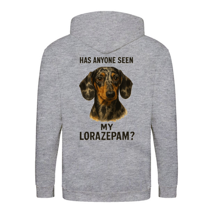 Has Anyone Seen My Lorazepam Hoodie – Satirischer Dackel-Hoodie mit Humor & Haltung-Zip Hoodie-True Insights