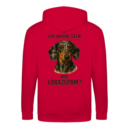 Has Anyone Seen My Lorazepam Hoodie – Satirischer Dackel-Hoodie mit Humor & Haltung-Zip Hoodie-True Insights