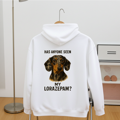 Has Anyone Seen My Lorazepam Hoodie – Satirischer Dackel-Hoodie mit Humor & Haltung-Zip Hoodie-True Insights