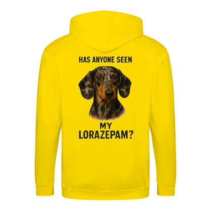 Has Anyone Seen My Lorazepam Hoodie – Satirischer Dackel-Hoodie mit Humor & Haltung-Zip Hoodie-True Insights