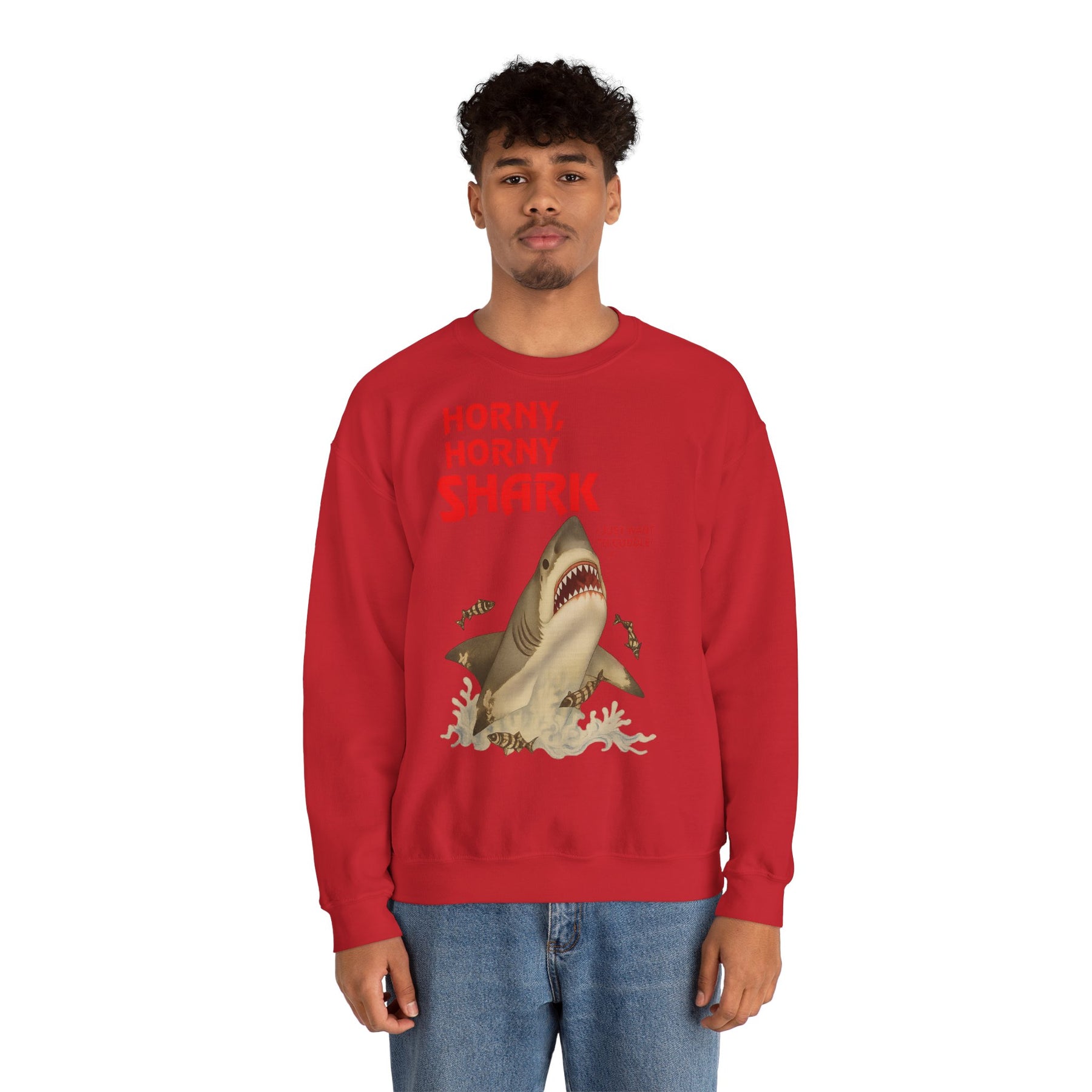 🦈 Horny, Horny Shark – Provokantes Sweatshirt mit Kuschelansage – Freches Satire-Design für mutige Statements | True Insights