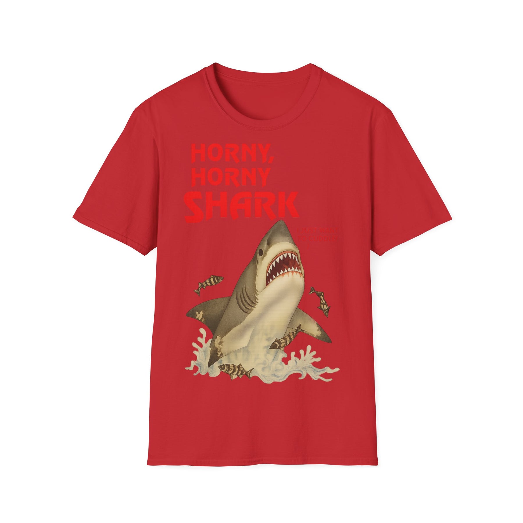 🦈 Horny, Horny Shark – Provokantes T-Shirt mit Kuschelansage – Freches Satire-Design für mutige Statements | True Insights