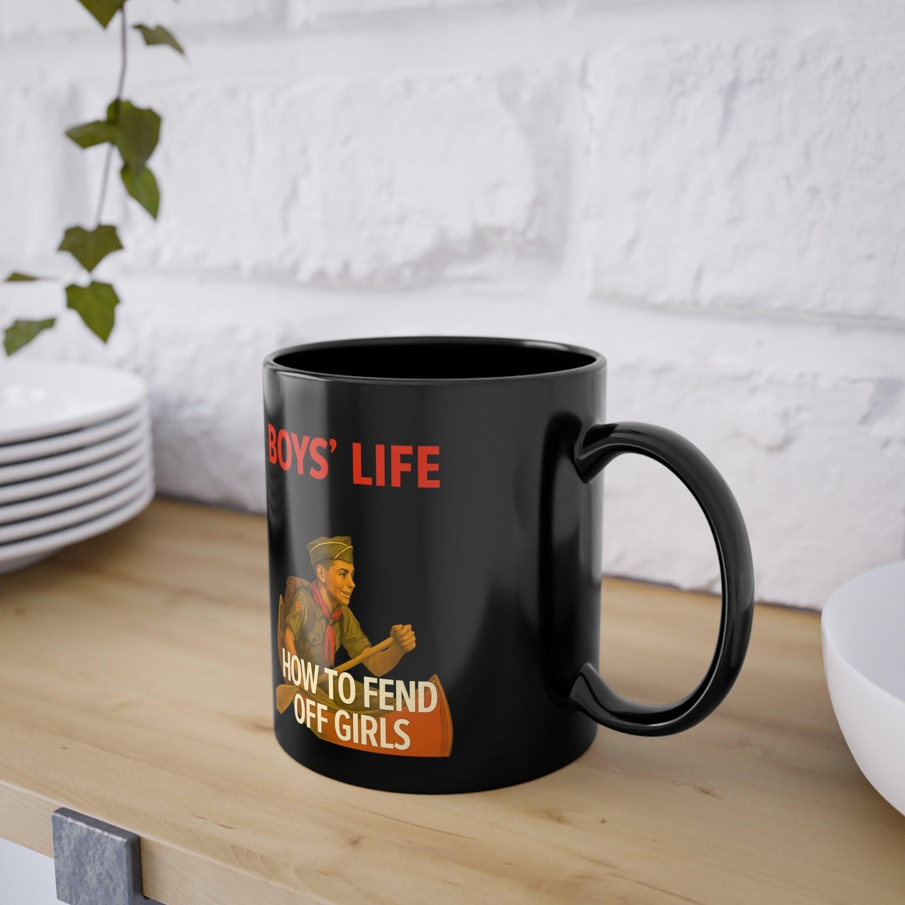 How to Fend Off Girls – Retro-Satire-Tasse mit Pfadfinder – Freches Satire-Design für mutige Statements | True Insights