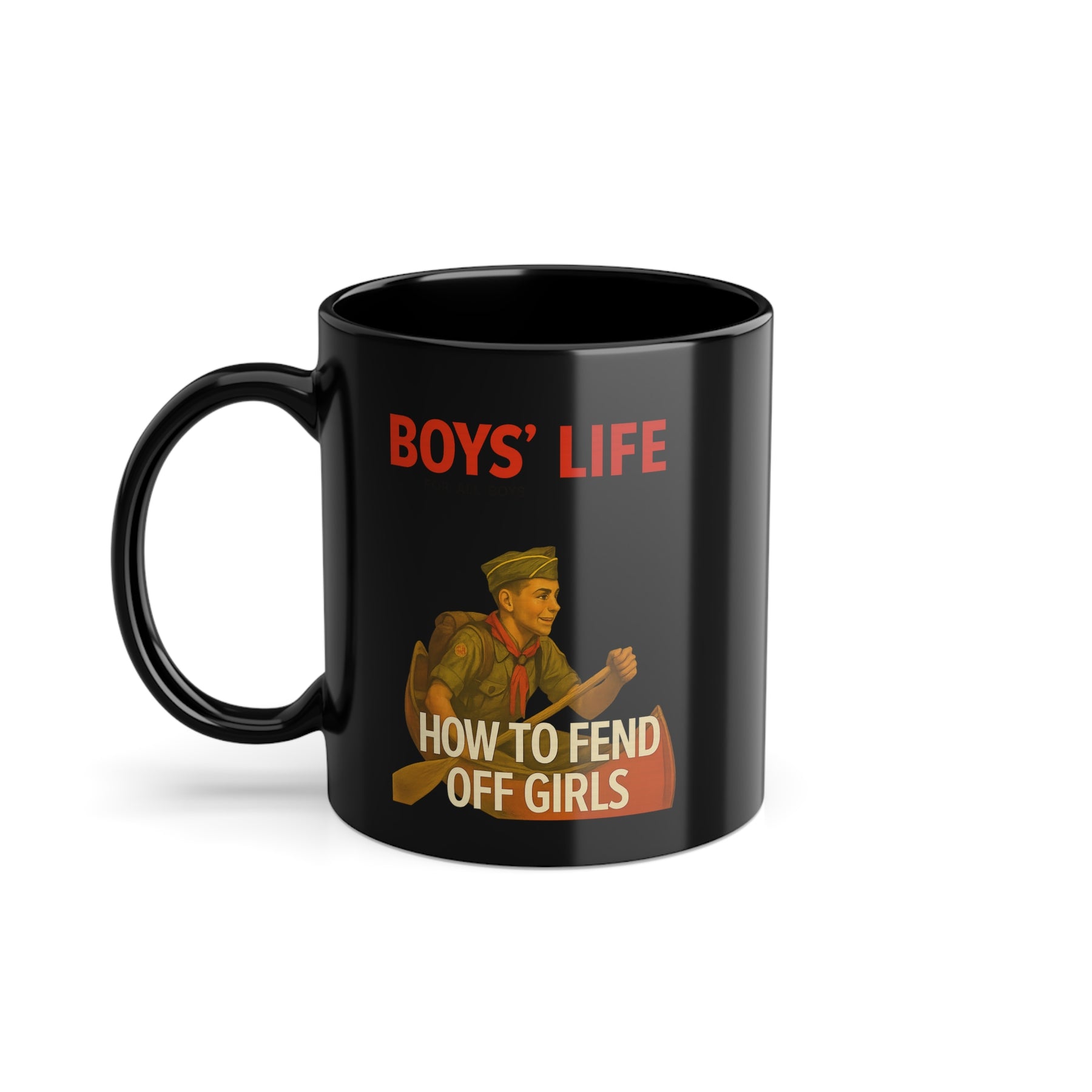 How to Fend Off Girls – Retro-Satire-Tasse mit Pfadfinder – Freches Satire-Design für mutige Statements | True Insights