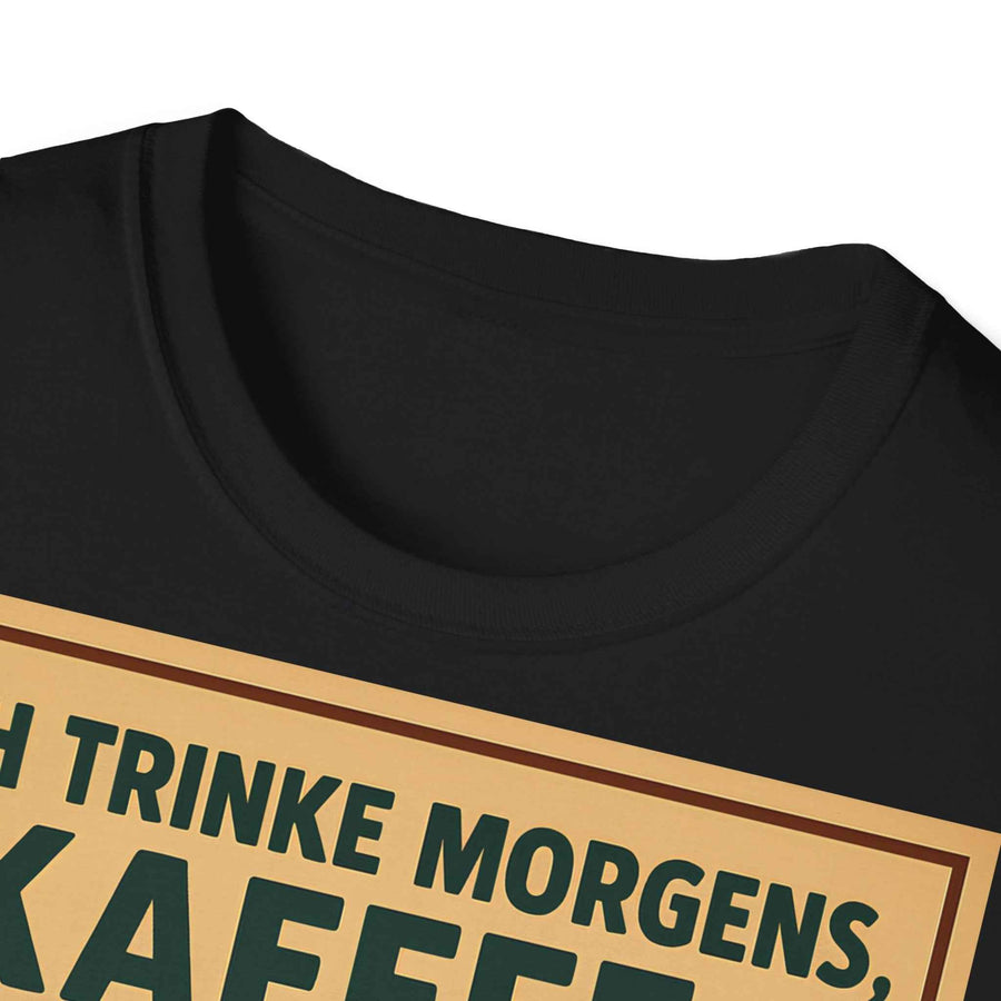 Das anthrazitfarbene T‑Shirt zeigt in Frontansicht einen retro Kaffeeschriftzug im 50er‑Stil von True Insights.