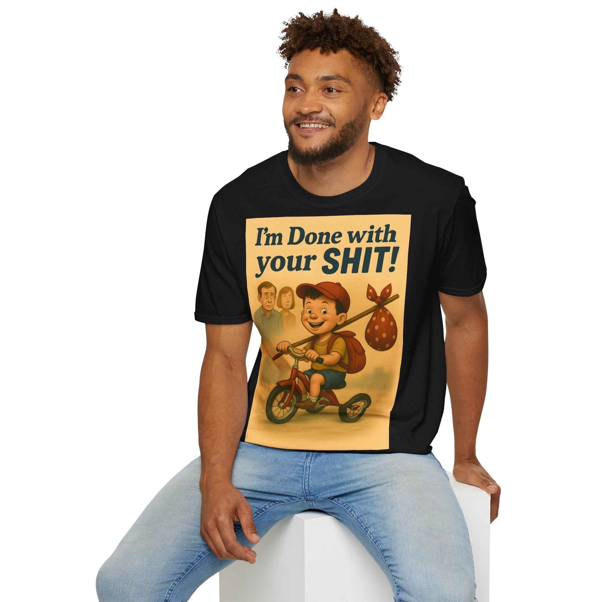 I'm Done with Your Shit! Retro Runaway Kid T-Shirt – Lustiges T-Shirt für rebellische Kinder