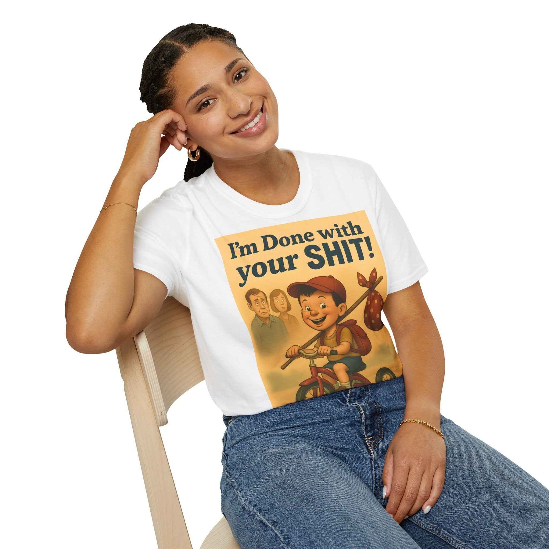 I'm Done with Your Shit! Retro Runaway Kid T-Shirt – Lustiges T-Shirt für rebellische Kinder