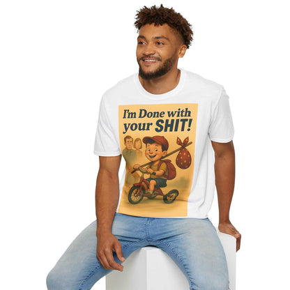 I'm Done with Your Shit! Retro Runaway Kid T-Shirt – Lustiges T-Shirt für rebellische Kinder