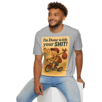 I'm Done with Your Shit! Retro Runaway Kid T-Shirt – Lustiges T-Shirt für rebellische Kinder