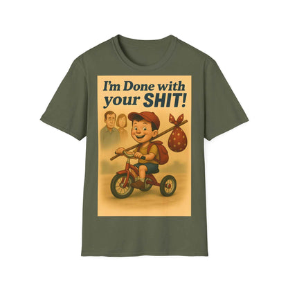 I'm Done with Your Shit! Retro Runaway Kid T-Shirt – Lustiges T-Shirt für rebellische Kinder