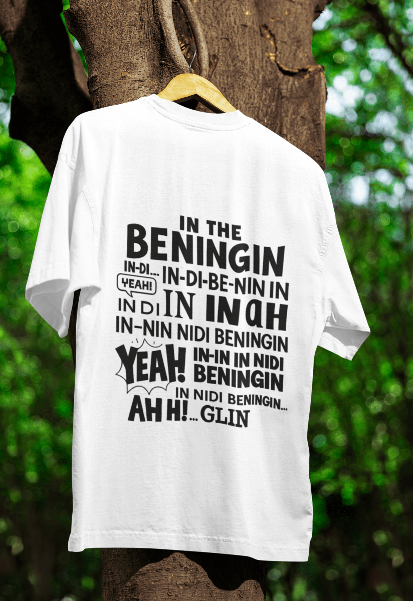 True Insights T-Shirt In The Beningin Meme Motiv Nahaufnahme, satirischer Print-Detailblick