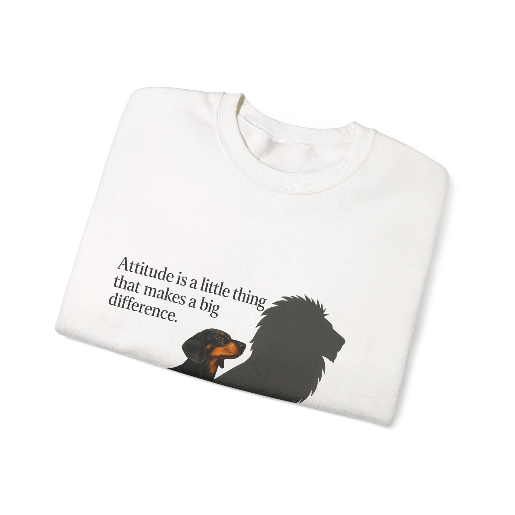 Inspirierendes Sweatshirt – Dackel mit Löwenschatten „Attitude“ – Lustiges Sweatshirt | True Insights – Bild 25
