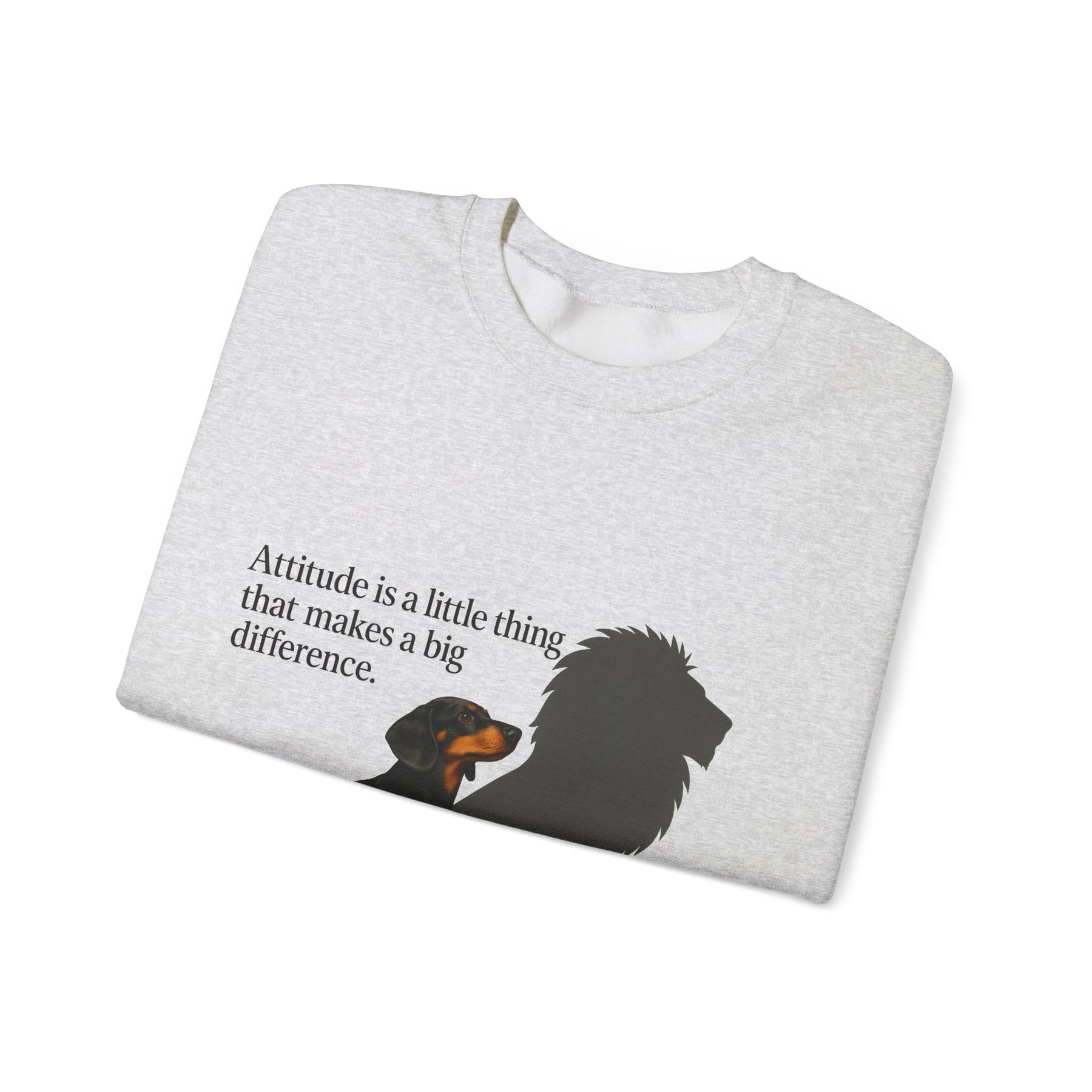 Inspirierendes Sweatshirt – Dackel mit Löwenschatten „Attitude“ – Lustiges Sweatshirt | True Insights – Bild 29