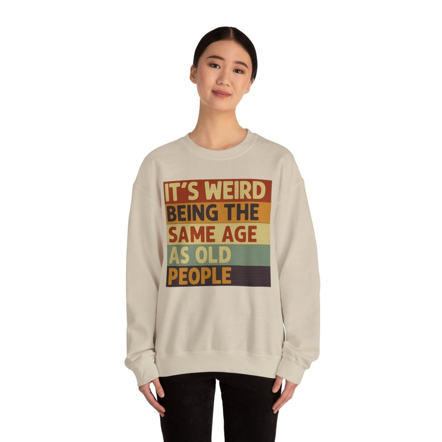 True Insights Vintage Sweatshirt mit Alterswitz, Nahaufnahme der weichen Stoffstruktur mit Print