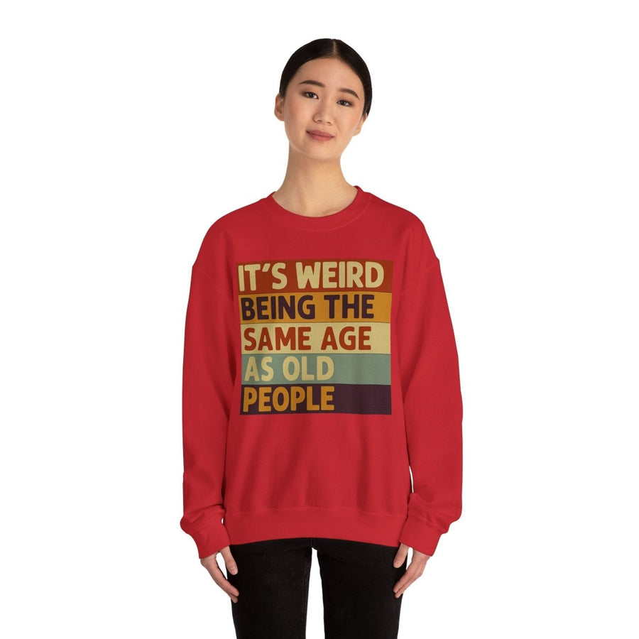 True Insights Vintage Sweatshirt mit humorvollem Altersspruch, Nahaufnahme des Motivs