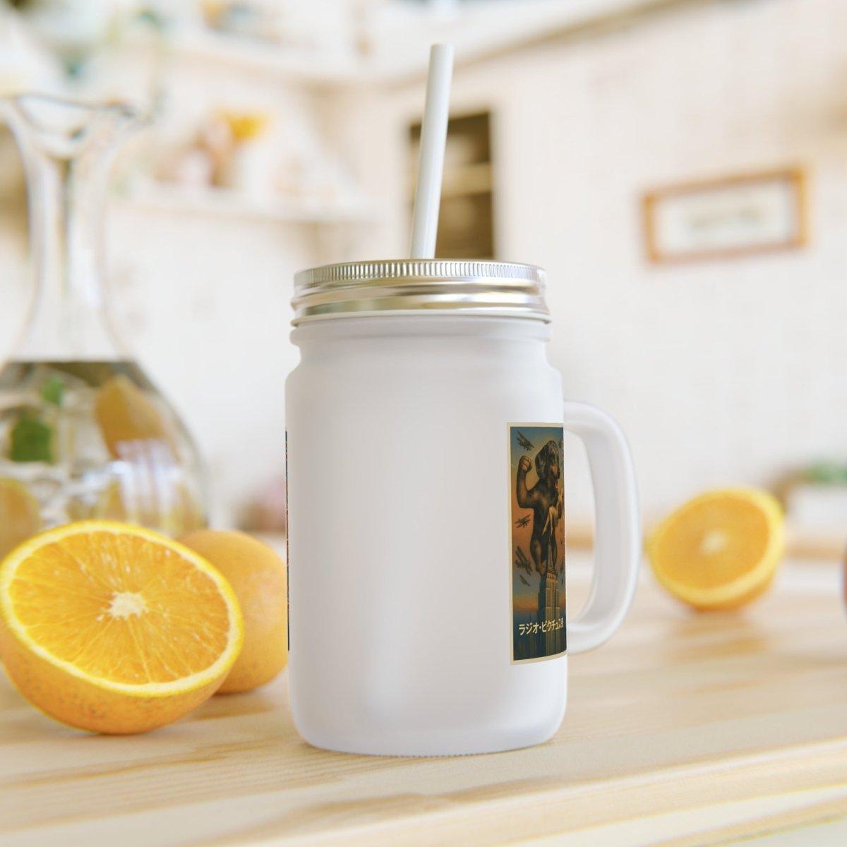 Vintage Motiv – Jar Mug – Dackel Kong | Retro-Henkelglas mit King-Kong-Dackel Motiv für Hunde- & Filmfans | True Insights Design mit Humor