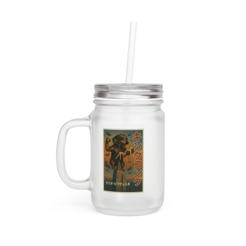 Vintage Motiv – Jar Mug – Dackel Kong | Retro-Henkelglas mit King-Kong-Dackel Motiv für Hunde- & Filmfans | True Insights Design mit Humor