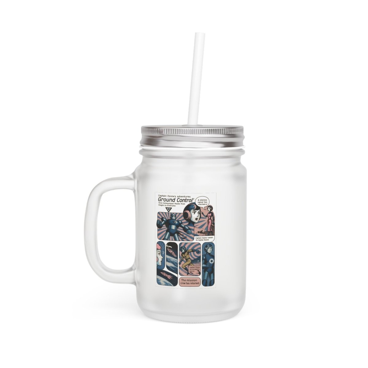 Vintage Motiv – Jar Mug mit Captain Ozone – Vintage Space Hero im Glas | True Insights Design mit Humor