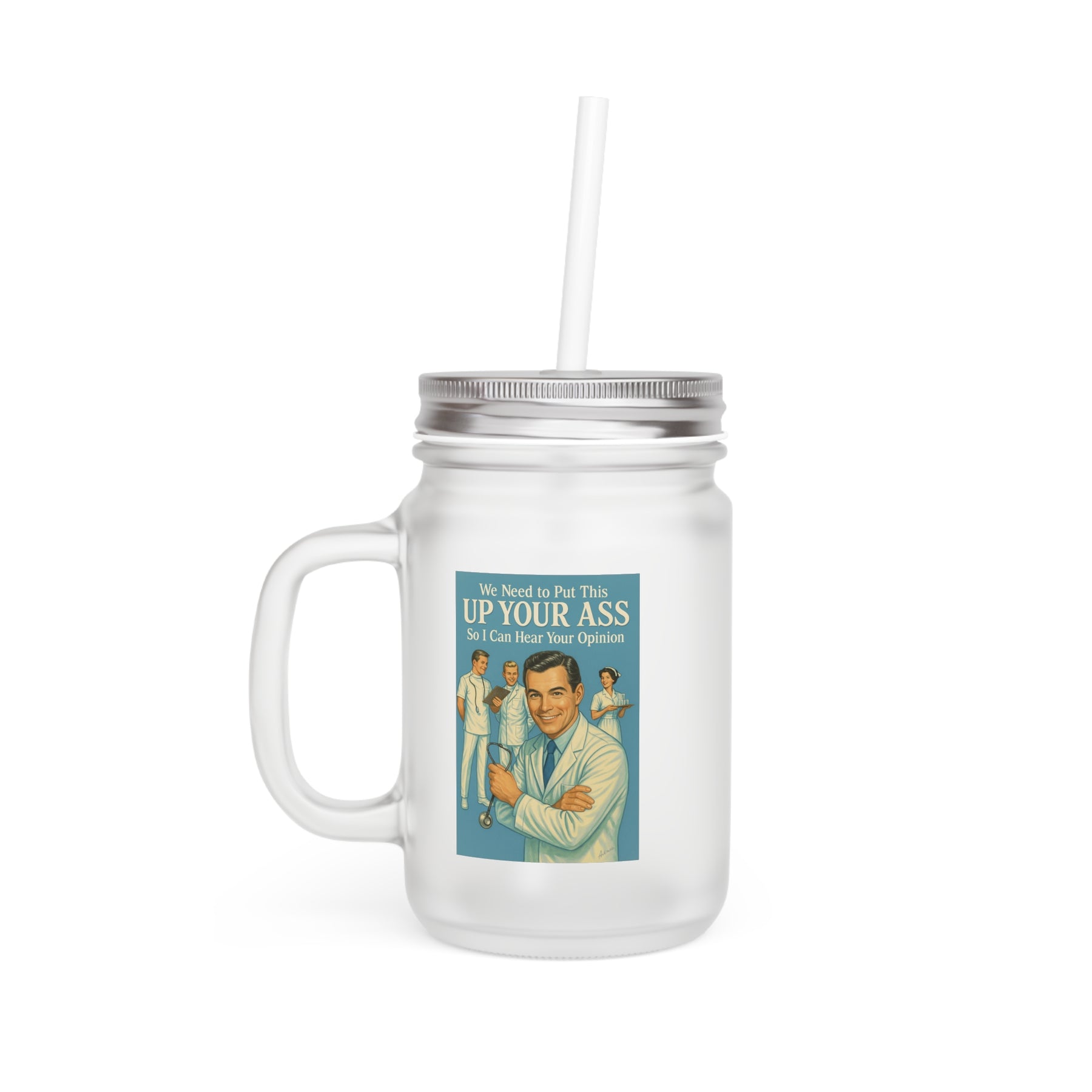 Vintage Motiv – Jar Mug „Up Your Ass“ – Vintage-Satireglas mit frecher Aussage | True Insights Design mit Humor